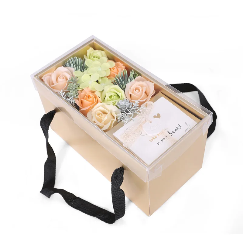 

Portable Rose Gift Box Soap Flower Valentine's Day Paired with Creative Birthday Home Decorating Artificial Flowers Decorative