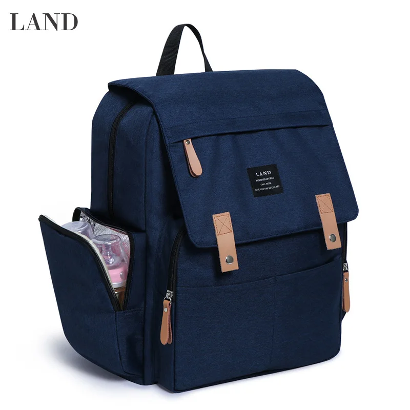 

LAND Diaper Bag Backpack Large Capacity Baby Changing Bag with Insulated Pockets Changing Pad Waterproof Oxford Cloth Mother Bag