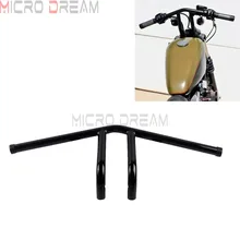 Мотоцикл черный руль 1 ''/25 мм изготовленный на заказ подъем 6'' бары виски руль для Harley Sportster Chooper Подставка-поплавок для Go крейсера