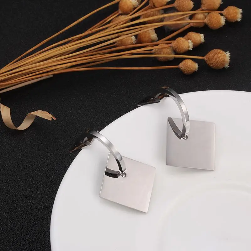 

Fashion Square Sequin Dangle Earrings for Women Stainless Steel Long Drop Earring Female Bohemian Jewelry Gift