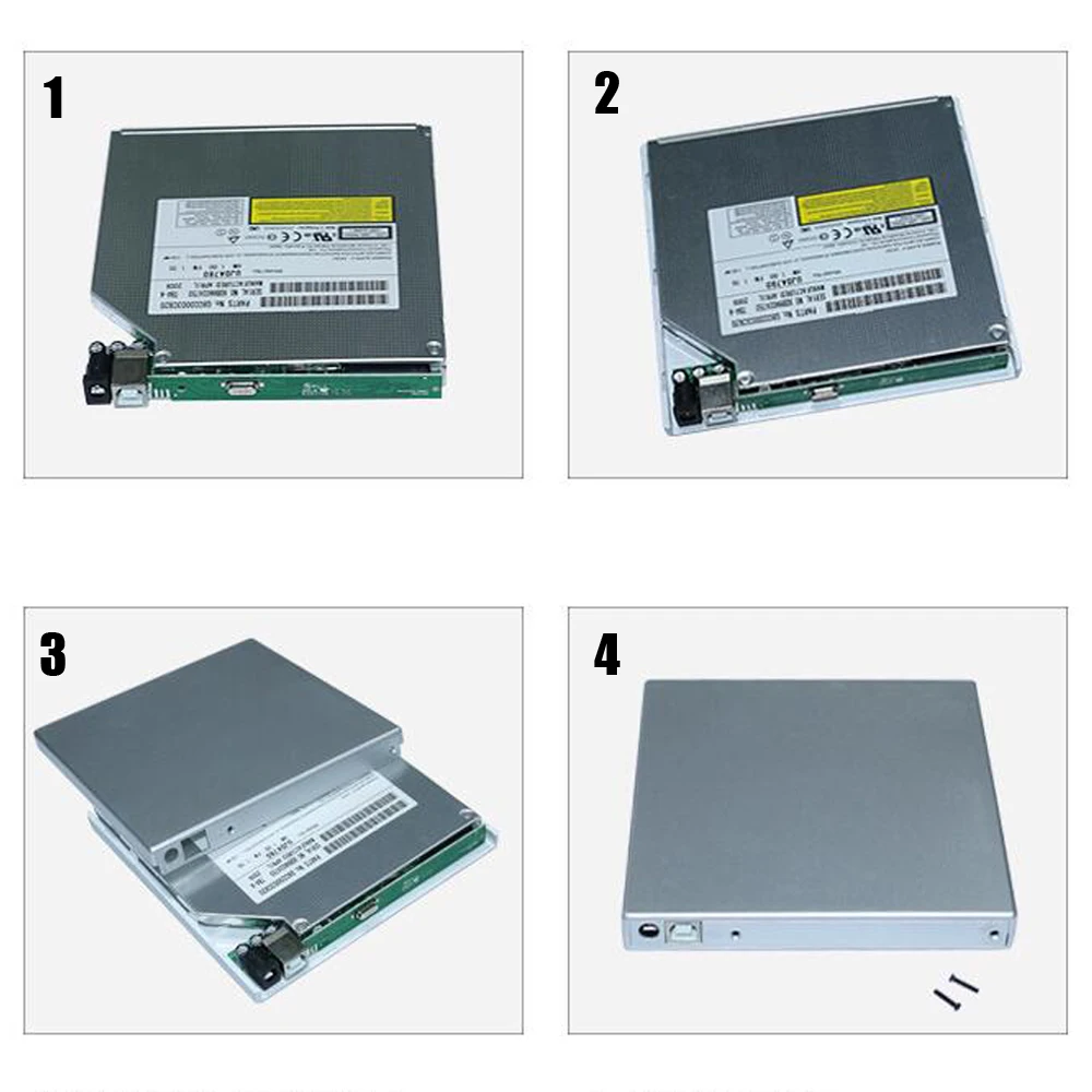  12.7mm USB 2.0 External Optical Drive Box External Case DVD CD DVD-Rom DVD RW To IDE Hard Disk Driv