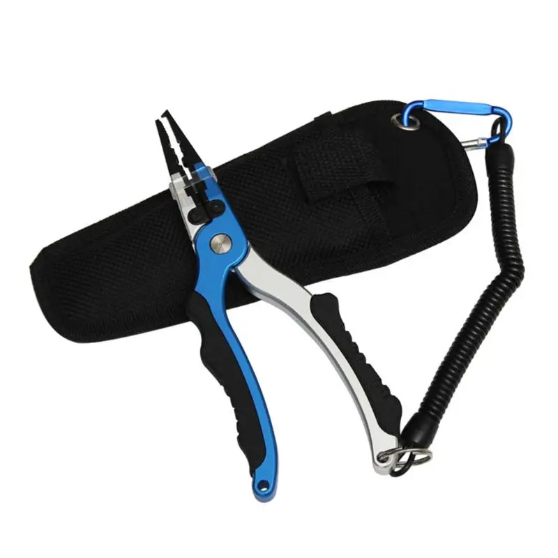 

New Aluminum Alloy Multi-function Fishing Pliers Fishing Line Cutters Fish Ring Holder Facing With Sheath Hooks Remover Anti-sli