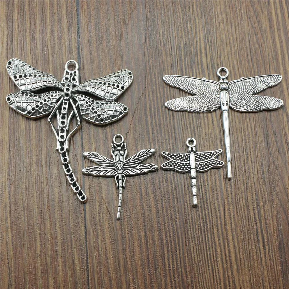 

6pcs/lot Charms Dragonfly Antique Silver Color Dragonfly Charms For Jewelry Making Charms Dragonfly Jewelry Findings Diy