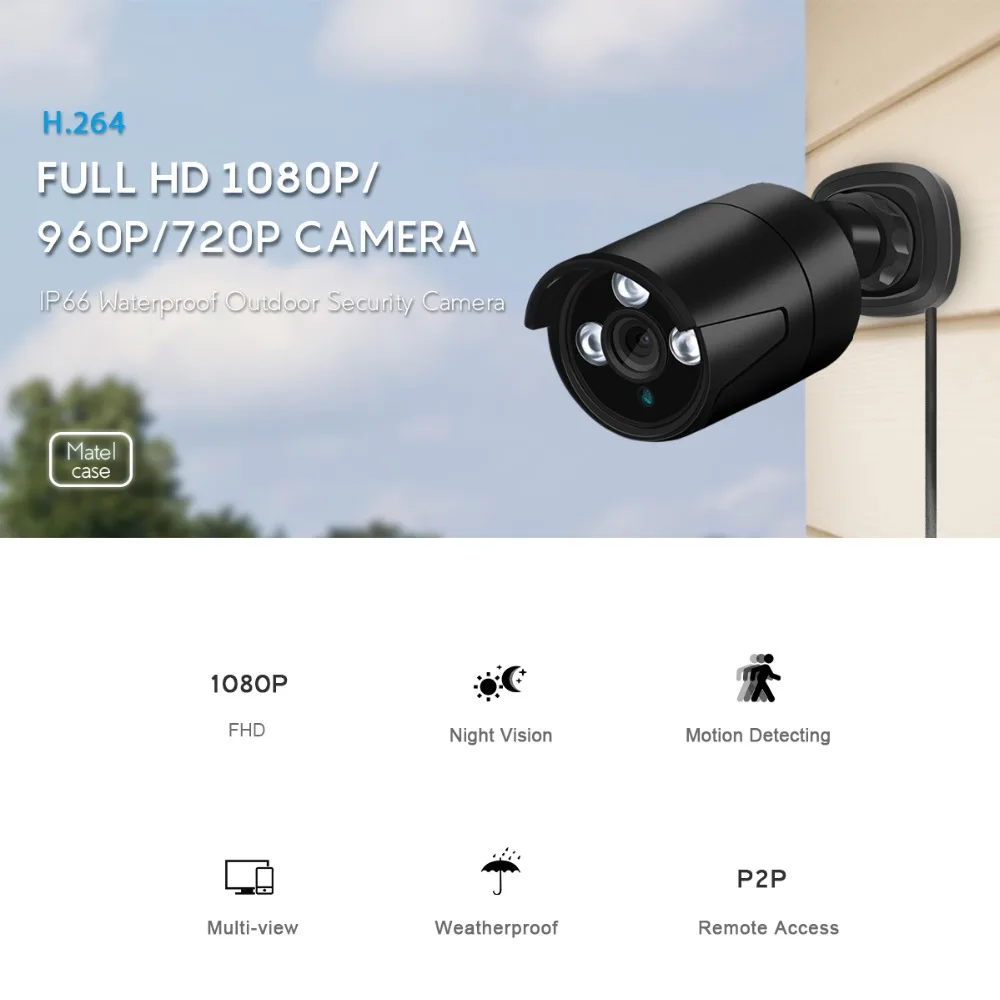 BESDER 1080/720p Full HD IP камера пуля наружная Водонепроницаемая безопасности ONVIF XMEye 20 м