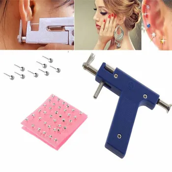 

1Pcs Piercing Gun Blue Pro Steel Ear Nose Navel Body Piercing Gun Tool Kit 114*86mm