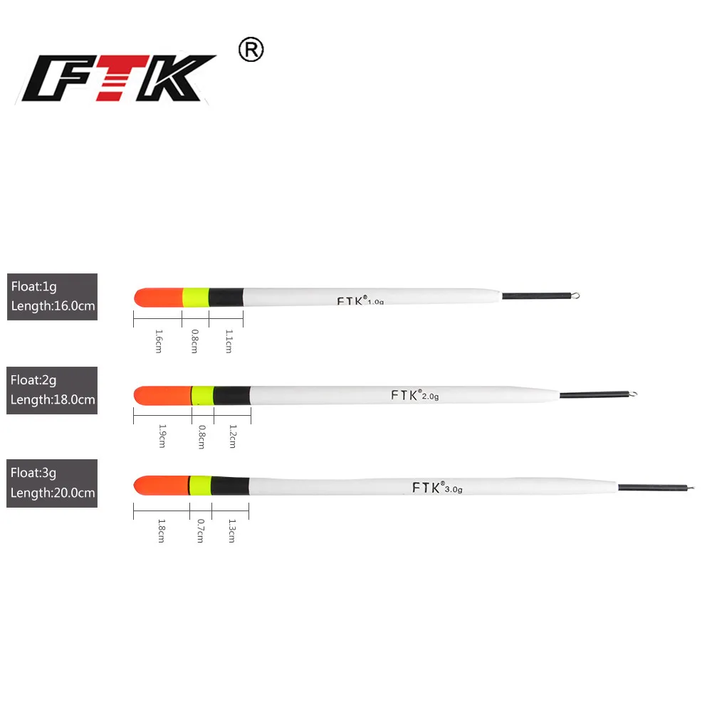 FTK Баргузинский ель 5 шт./лот поплавок для рыбалки длина 16 см 18 см 20 см поплавок 1 г 2 г 3 г для карпа рыболовные снасти аксессуары