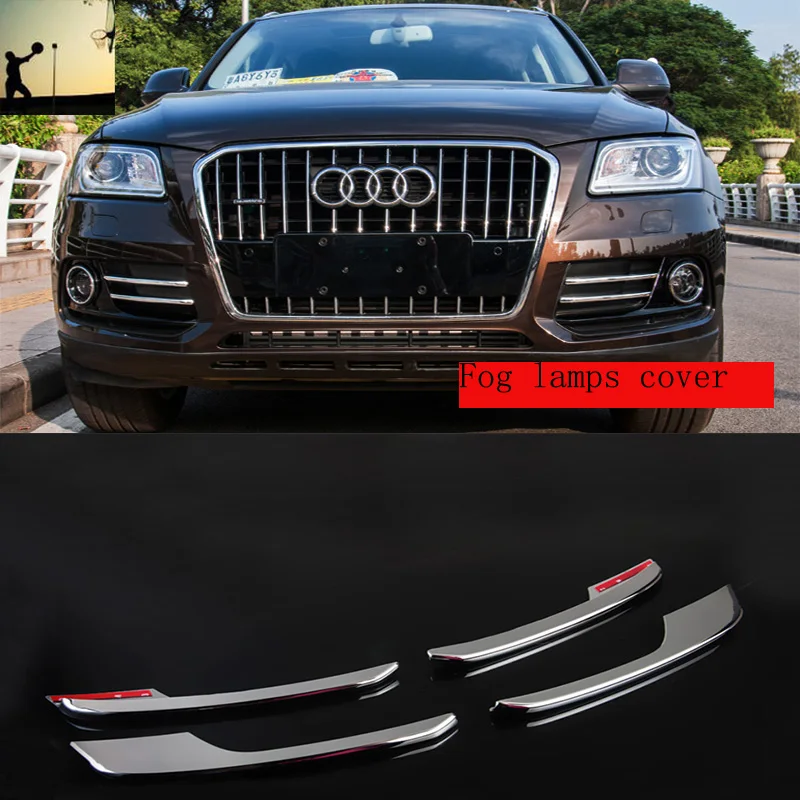 

car styling ABS CHROME front rear fog lamps COVER TRIM For Audi Q5 2013 2014 2015 2016 car styling