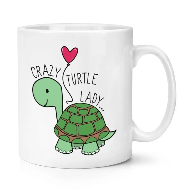 

New Cute Crazy Turtle Lady Coffee Mug Tea Cup Novelty Funny Turtle Mugs Cups for Her Cartoon Animal Turtles Lover Birthday Gifts