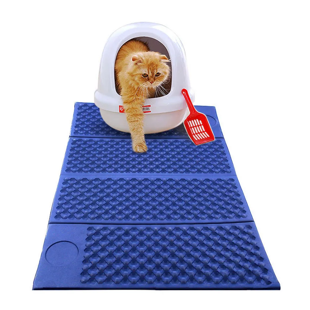 

Cats Litter Mat EVA Foldable Anti-humid Pad Easy Clean Pad for Kitten Pet Accessories P7Ding