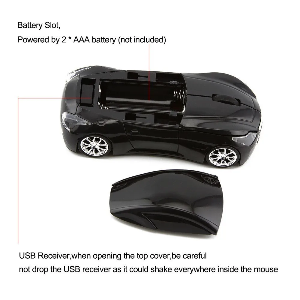 CHYI 2 4G Беспроводной Мышь Infiniti форма спортивной машины usb приемник оптическая Gamer