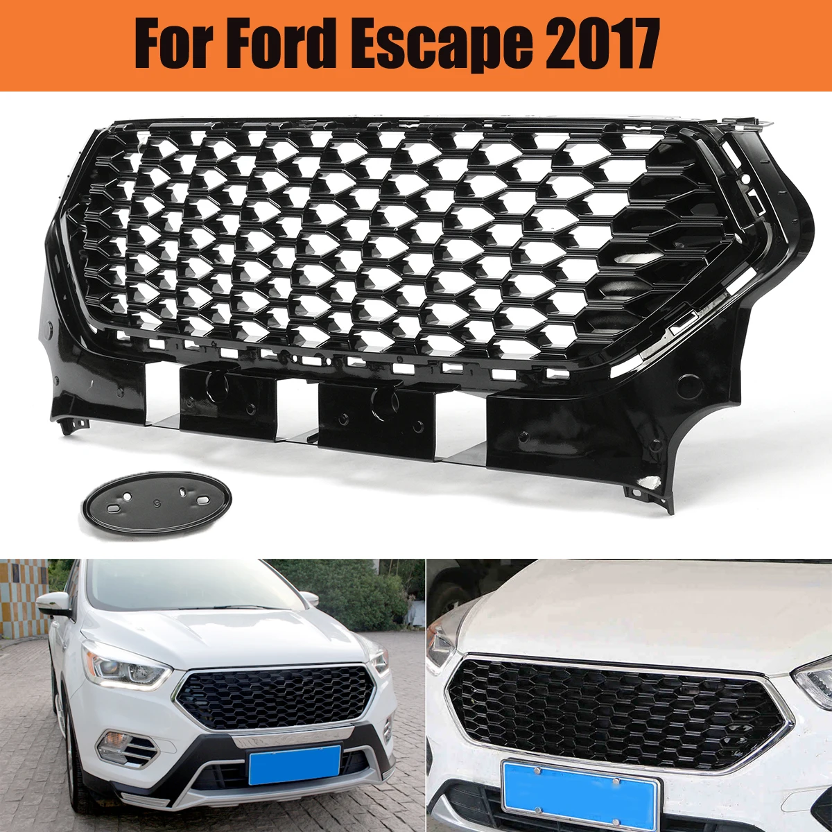 Autoleader Black Gloss Double Style Front Bumper Grille