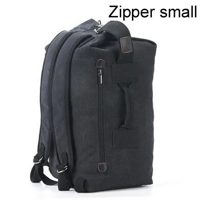 Travel backpack canvas mochila masculina bag fashion sac a dos homme High capacity mochilas Leisure bags motion bagpack Unisex - Цвет: Small Zipper Black