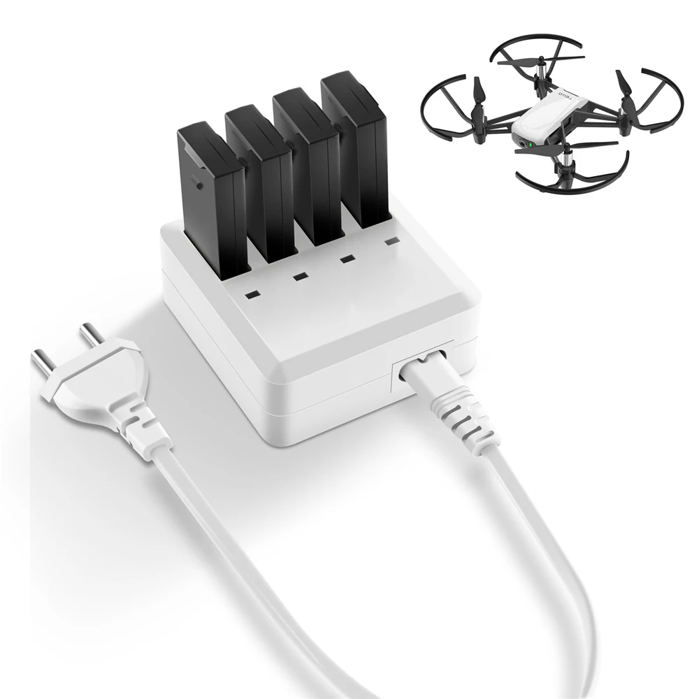 

4 in 1 Drone Battery Charger Hub for Intelligent Battery Fast Charging for DJI Tello Drone US / EU Plug Charger