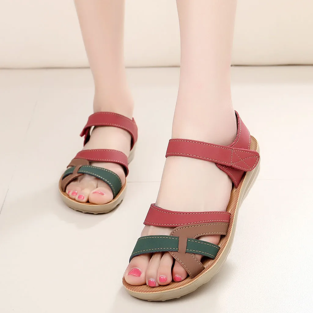 Sandals Women Ladies Summer Fashion Leather Sandals Wedges Comfort Big Size Summer Shoes Women Beach Sandal zapatos de mujer