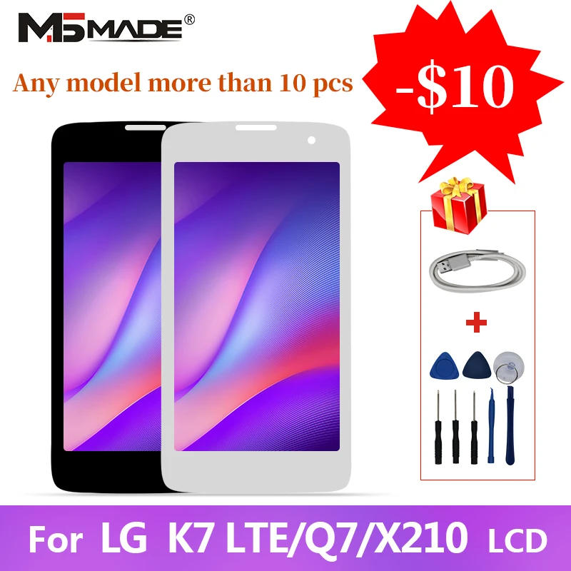 

Original LCDs For LG K7 LTE Q7 X210 LCD Touch Screen Digitizer Display Replacement Parts For X210DS With Frame Free Shipping