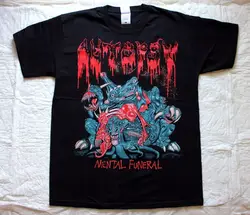 Новейшая забавная футболка для аутопсии MENTAL FUNERAL'91 DEATH ABSCESS OBITUARY REPULSION черная Новое поступление повседневной одежды