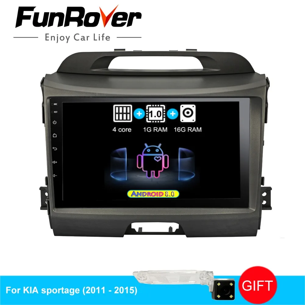 

FUNROVER IPS+2.5D android 9.0 car dvd radio for KIA sportage 2010-2015 gps navigation car radio video stereo multimedia player