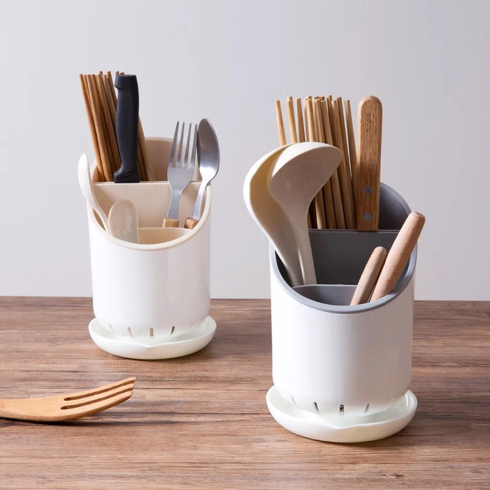 

Creative kitchen tableware supplies hollow drain chopsticks storage box household plastic chopsticks storage tube