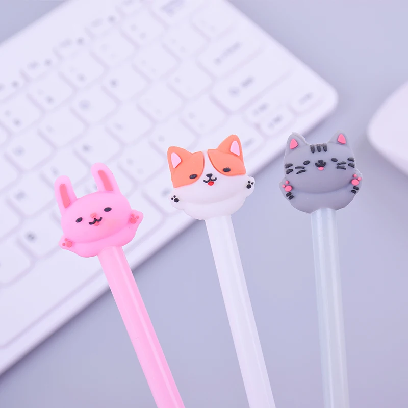 Новинка гелевые ручки для письма с животными котами из мультфильмов школьные