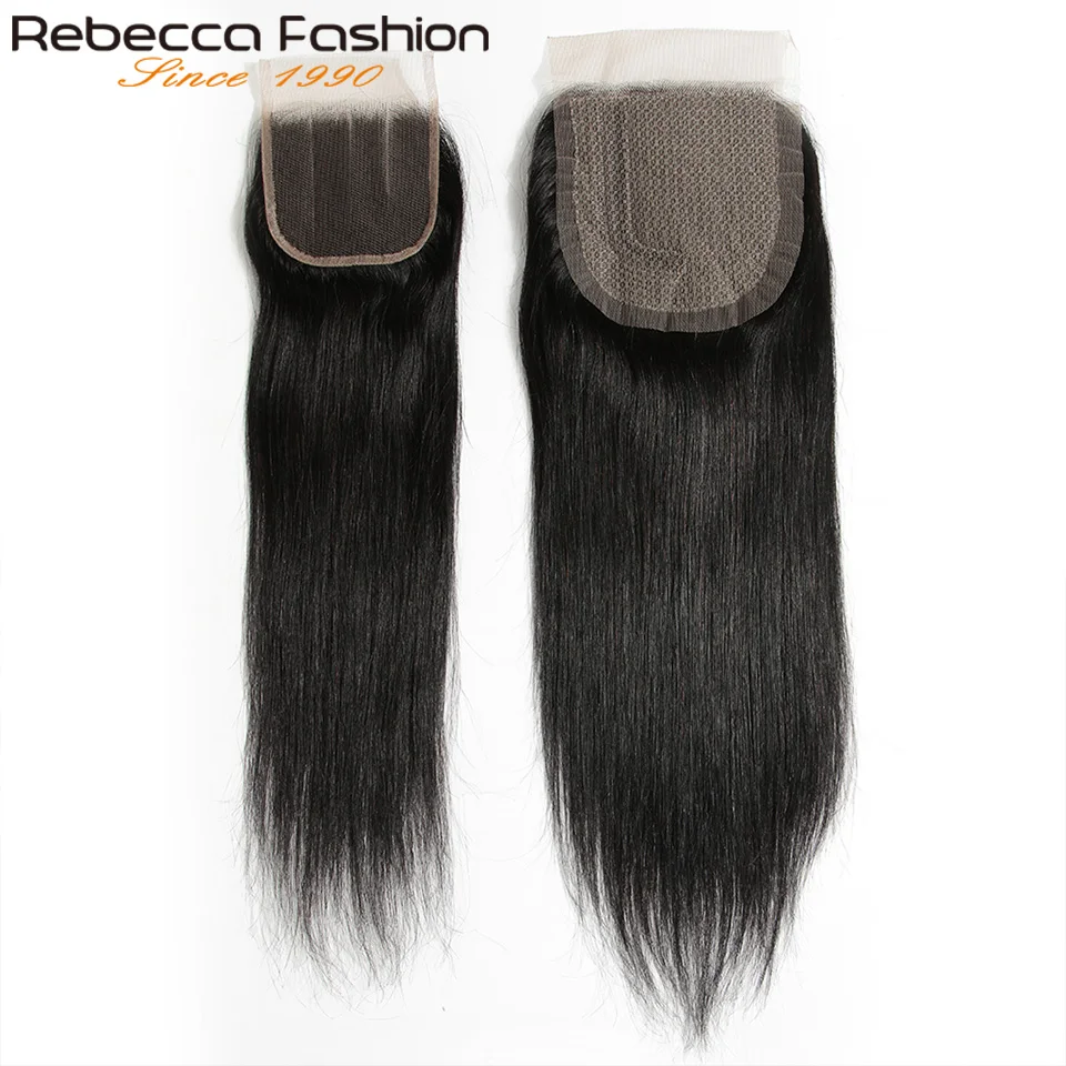 Rebecca remy hair 5*6 кружевное закрытие L глубокая Часть Кружева Закрытие Малайзии прямые человеческие волосы Закрытие с волосами младенца 10-20 дюймов