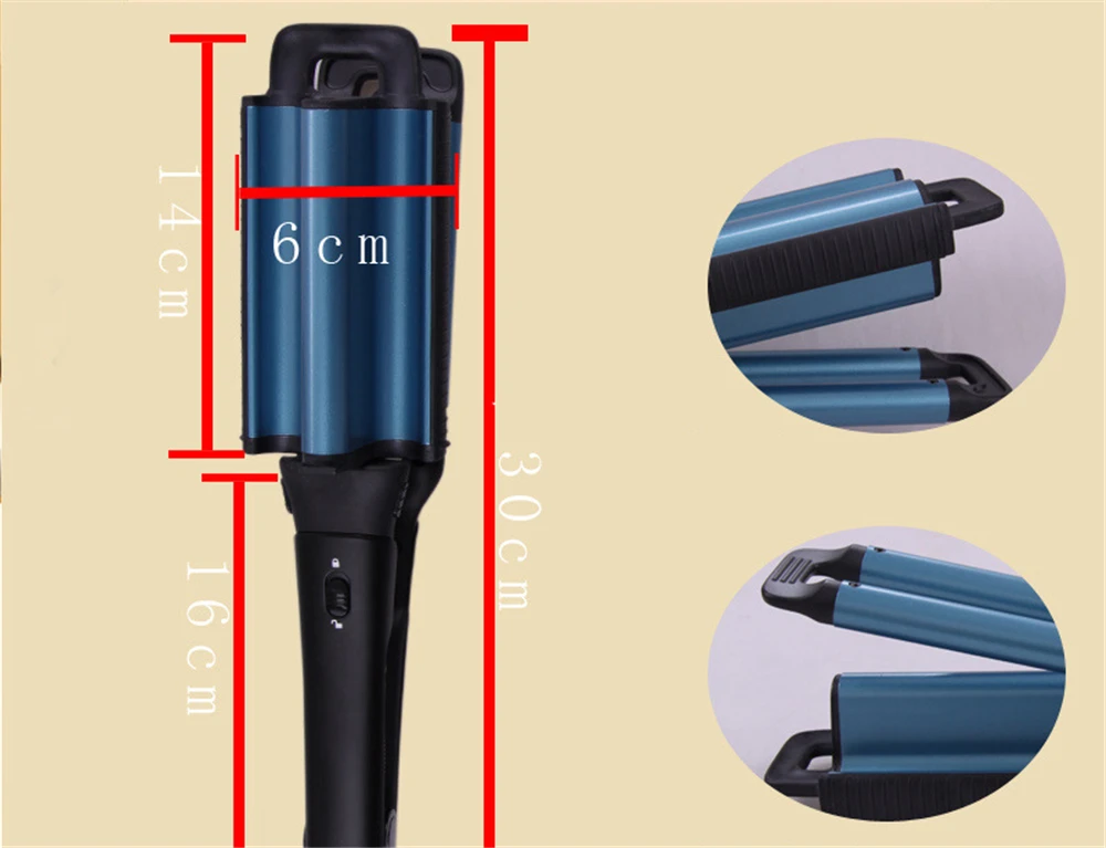 Профессиональный волос, щипцы для завивки curl Утюг Реверсивные нескольких большие и маленькие стили Wave Triple баррель глубина Вэйвер укладки