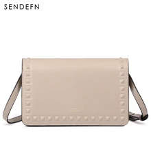 SENDEFN брендовая сумка через плечо, повседневные сумки через плечо, женские маленькие модные сумки-мессенджеры из спилка, женская новая сумка с заклепками 7088-68