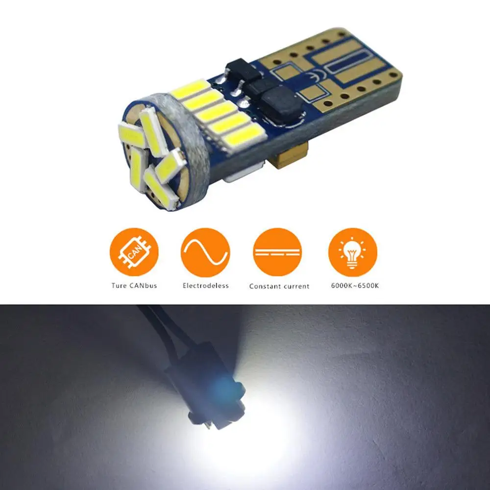 

4pcs T10 W5W 4014 12V 15xSMD CANBUS White Car LED Side Marker Light Interior Dome Reading Lamp