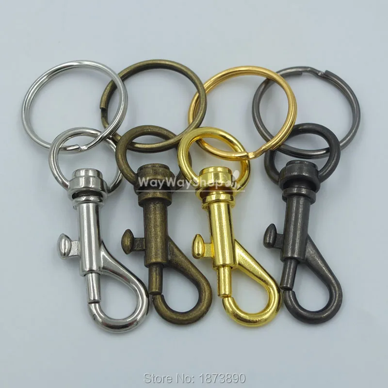 20 PCS SWIVEL CLIP SNAP Hook TRIGGER bing + keyring split ring key 1