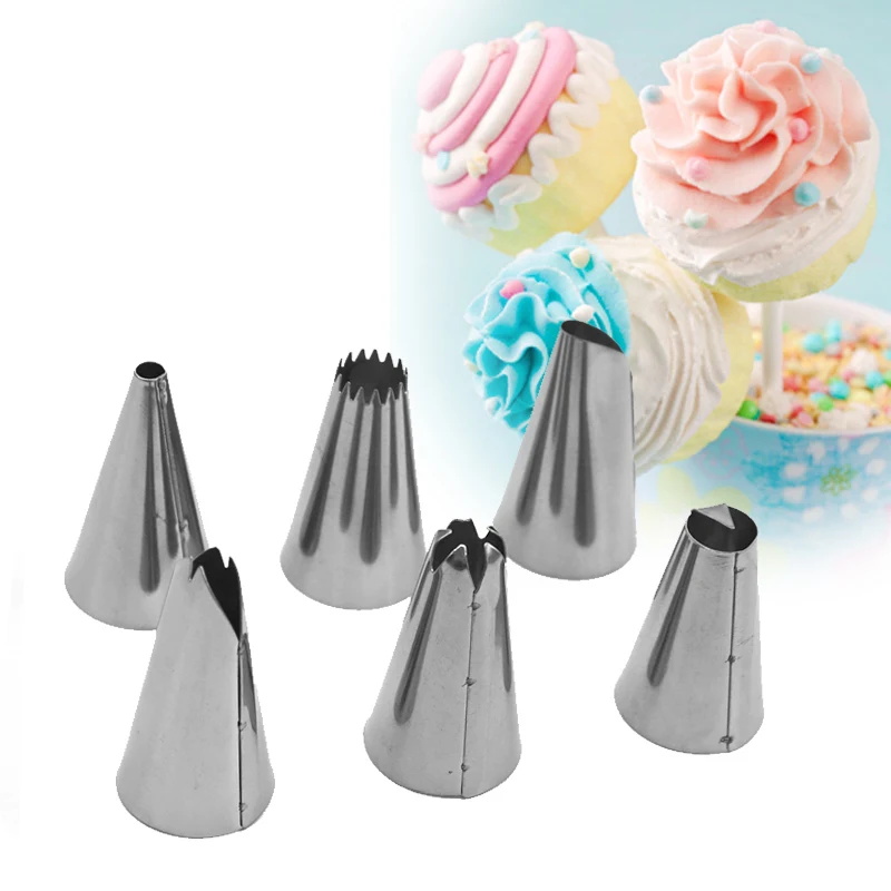 1set Fondant Cake Decorating Tools 6 Stainless Steel Nozzle 1 Pastry Bag 1 Conversion Head Baking Tools For Cakes Design Icing Tools For Cakes Pastry Bagfondant Cake Decorating Aliexpress