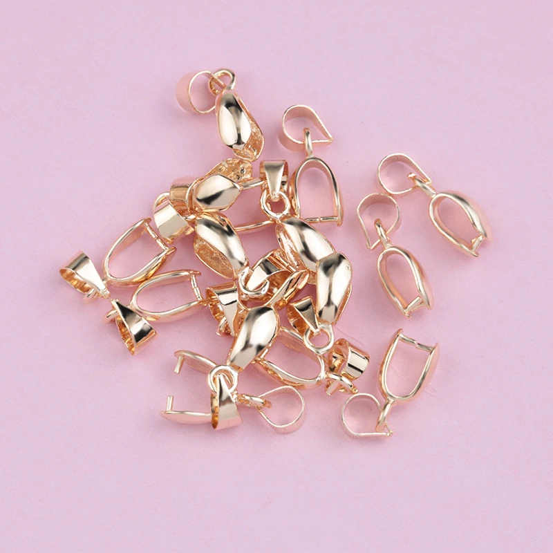30pcs 4x15mm 구리 씨앗 버클 펜던트 걸쇠 후크 클립 Bails 구리 커넥터 DIY 수제 보석 만들기 4 색