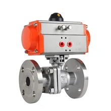 ANSI Flange 6 inch Pneumatic Flange Ball Valve 150LB Spring Returned Stainless Steel 304 Two Ways PTFE Seat Full Port