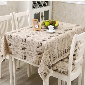 

pure linen table cloth coffee tea table crown tower scenic paris floral flower europe american modern style deal free shipment