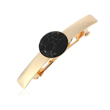 Заколки для волос для Новинки для женщин Гладкий Металл Круглый Бирюзовый Шпилька Дамы сторона клип заколка для хвоста Головные уборы G0508