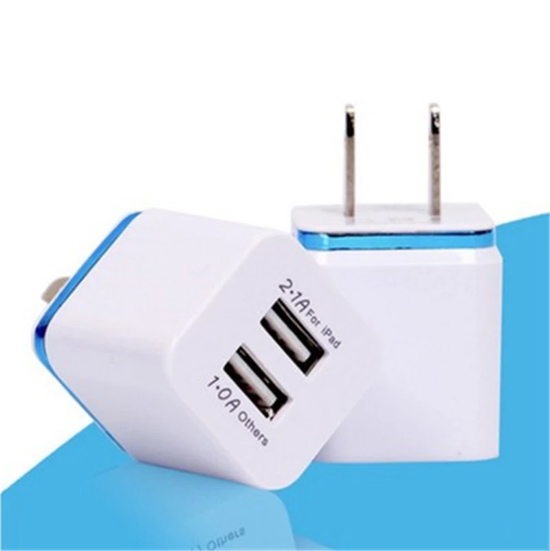 

EU US 2 Port USB Charger 2.1A Mobile Phone USB plug Fast Charging Wall Charger For iPhone phone power supply for redmi plug