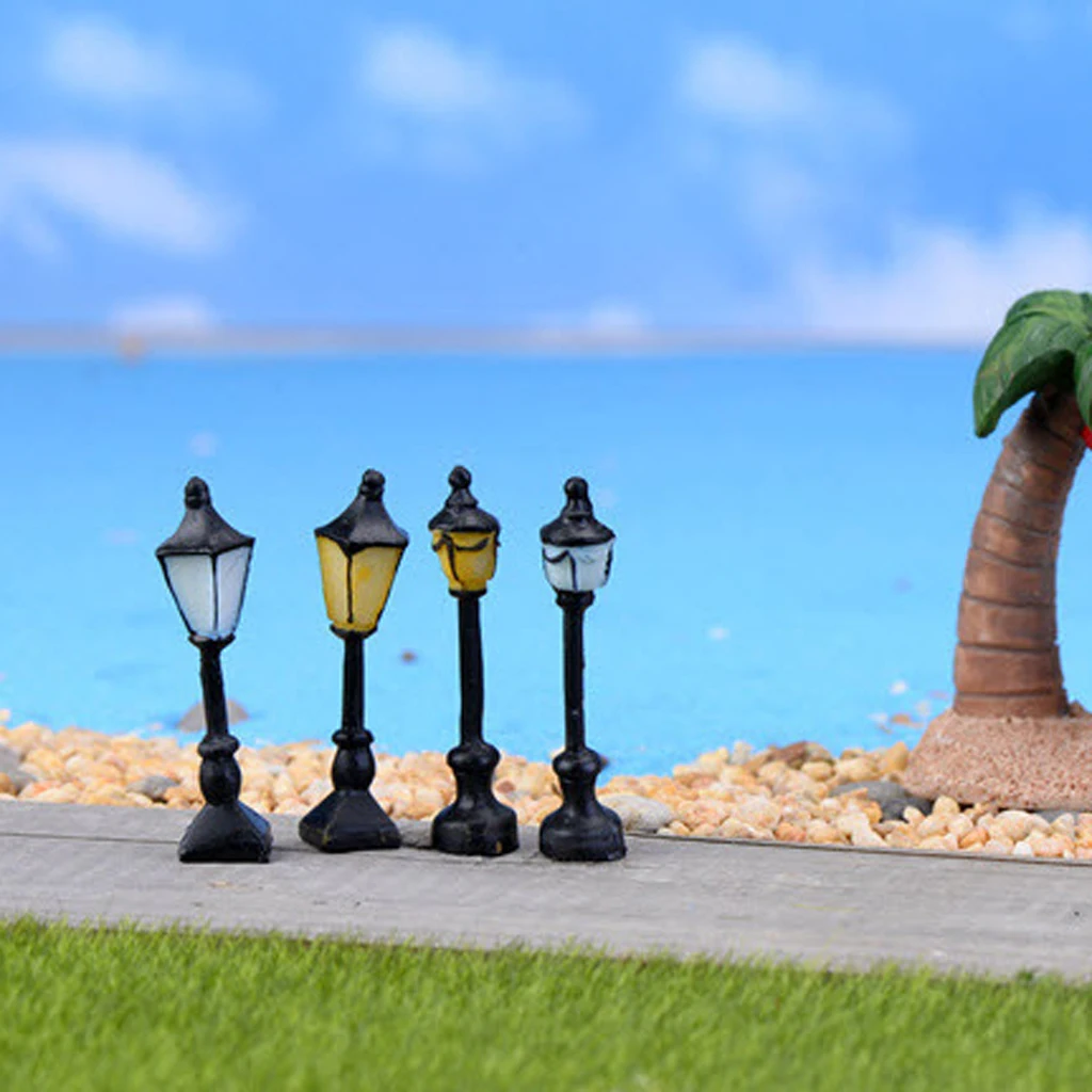 Street Light Square 1-Lamp Landscape Bonsai Dollhouse Miniature Craft Decor