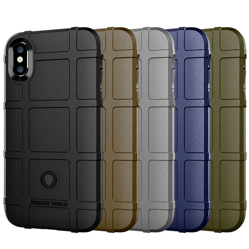 

Luxury Rugged Shield Silicone TPU Cover for iPhone XS XR MAX 6S 7 8 Plus Google Pixel 3 3A XL Lite Armor Shockproof Case