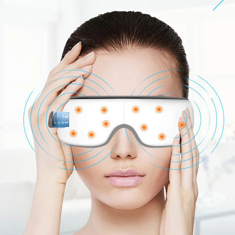Pressão de ar Proteger a Visão Bluetooth Música Elétrica Olho Massageador Compressa Círculos Escuros Remover Magnético Distante-infravermelho Cuidados 4 Utensílios de cuidado facial