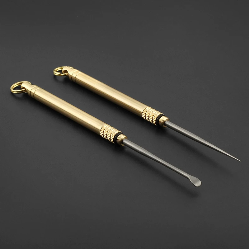 Brass+Titanium Alloy Ear Spoon Allinone Toothpick Toothpick Portable
