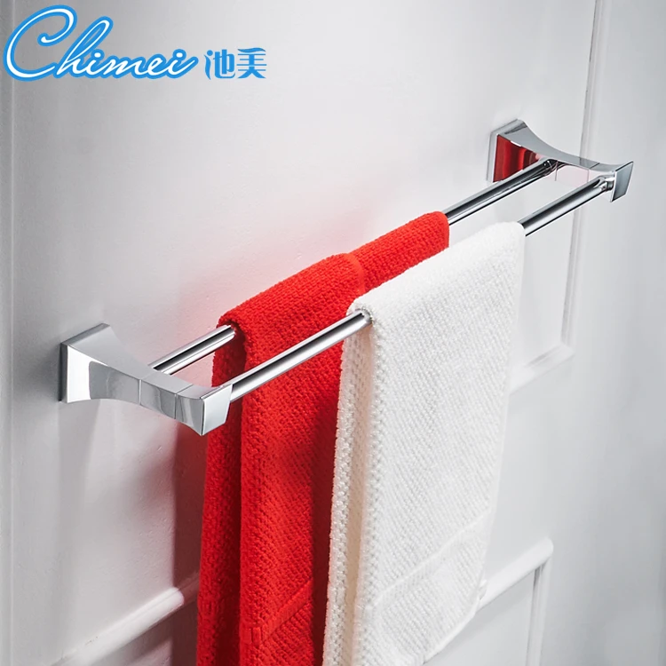 

Modern European-style Bathroom Hardware Set Copper Double Towel Bar Bathroom Shelf Bathroom Accessories YM072