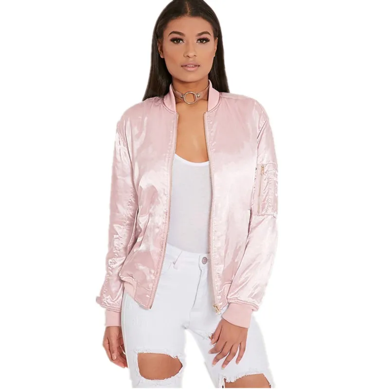 Black Brown Pink Bombers Jacket Women Fashion Souvenir Jacket Coat 2016