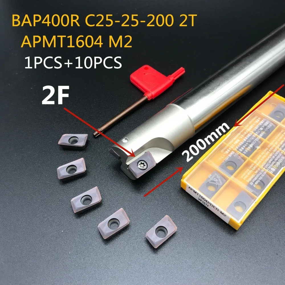 

10PCS lathe tool APMT1135 M2+1PCS 25mm tool holder BAP400R C25-25-200 2T CNC machine tool carbide milling insert milling cutter
