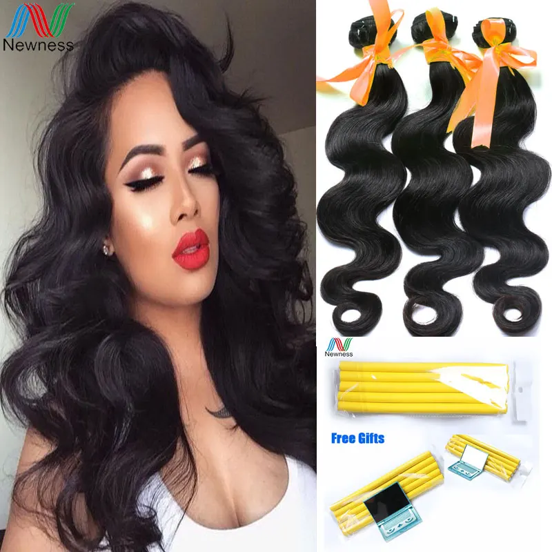 Newness Mink Indian Virgin Hair Body Wave 4 Bundles Indian Body Wave Virgin Hair Wet Wavy Human Hair Weave Bundles