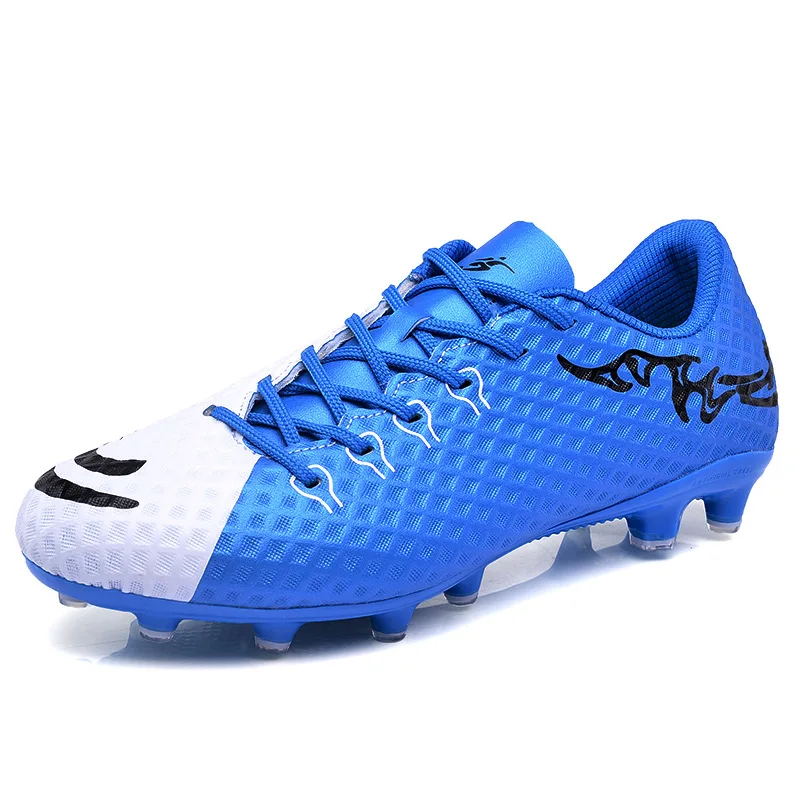 Мужские футбольные бутсы для дерна шипы, уличные женские спортивные кроссовки для мальчиков, профессиональные футбольные кроссовки для взрослых - Цвет: Blue 1