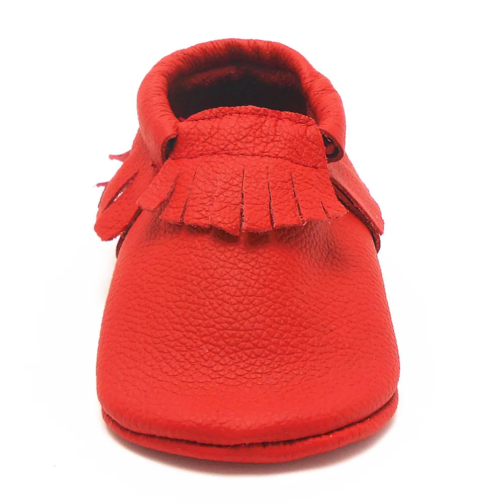 2016 Spring Baby Shoes Girls Tassels Red Cow Leather Sapato Baby