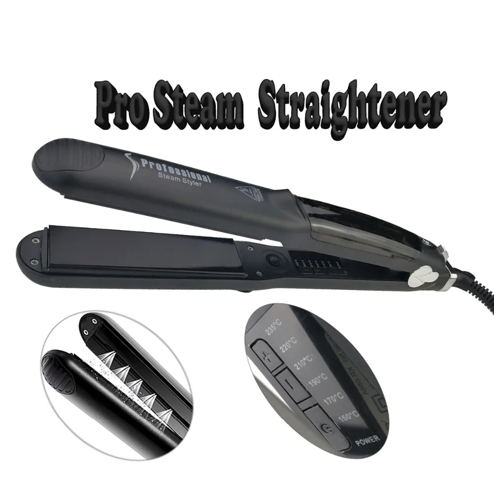 Fashion PRO Steam hair straightener iron LED Digital Display Quick Straightening Hair Tool High quality steam  hair iron