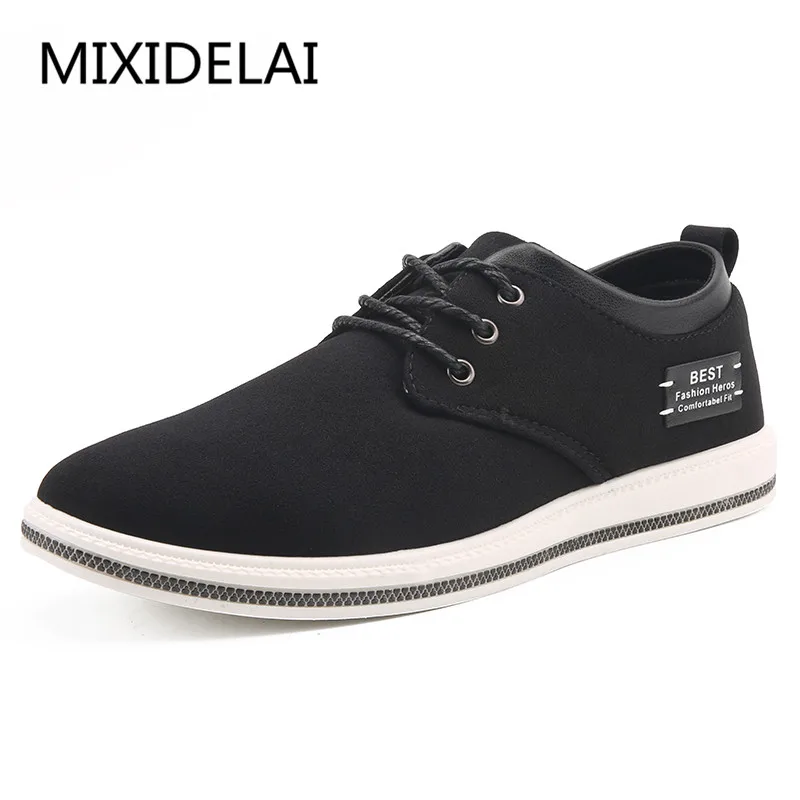 Brand Shoes Men Large Sizes 39-47 Mens Shoes Casual Lace Up Fashion flats Sneakers Men Black Men Shoes Leather Footwear
