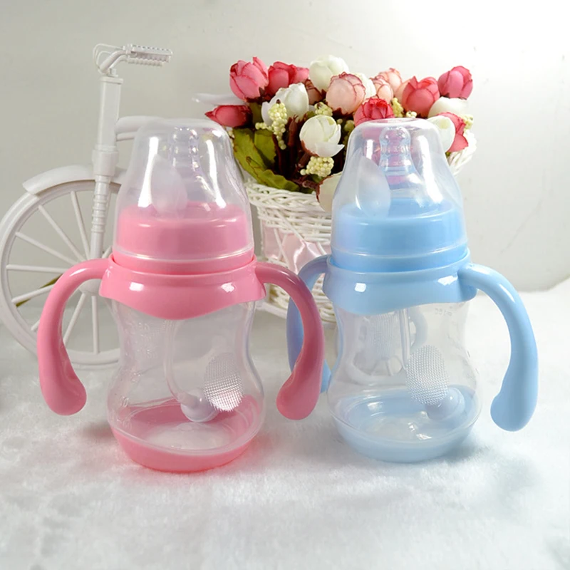 

Safely Baby Water Milk Training Bottle Children Leak-proof Drinking Cups Baby Sippy Cup Feeding Drinking Handle Bottles 180ML