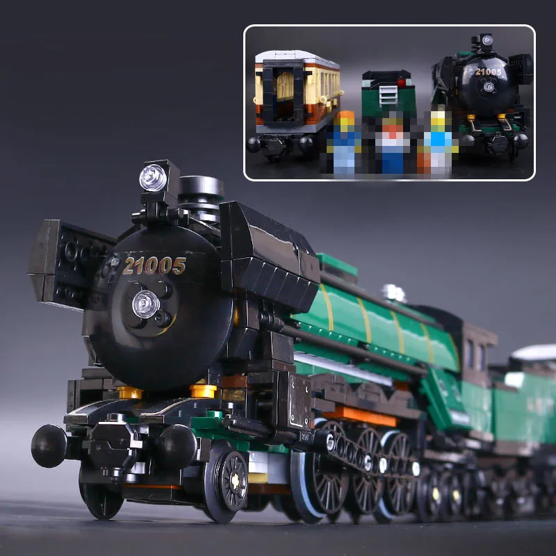 

LEPIN 21005 1109Pcs Technic Series Emerald Night Train Model Building Kit Blocks Bricks Toy Compatible With Educational 10194