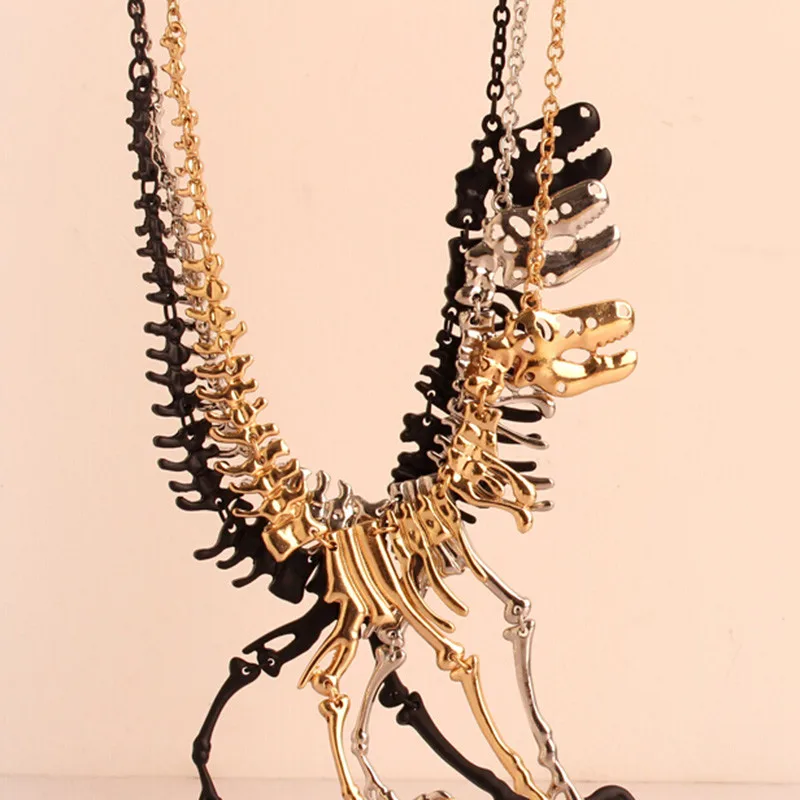 Готический сплав динозавр Скелет мертвый тираннозавр Т-Рекс Шарм ожерелье чокер для женщин ювелирные изделия воротник