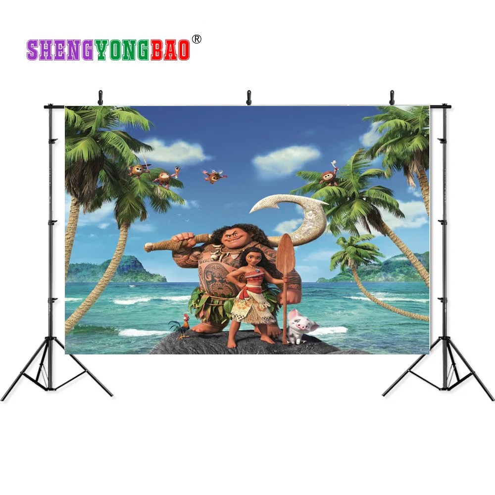 

SHENGYONGBAO Art Cloth Digital Printed Backdrops for Photography moana theme Photo Studio Background NYHSH-5202
